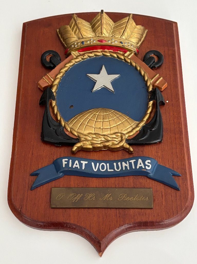 Wapenschild Hr.Ms. Poolster A835, Ophalen of Verzenden, Marine, Nederland, Embleem of Badge