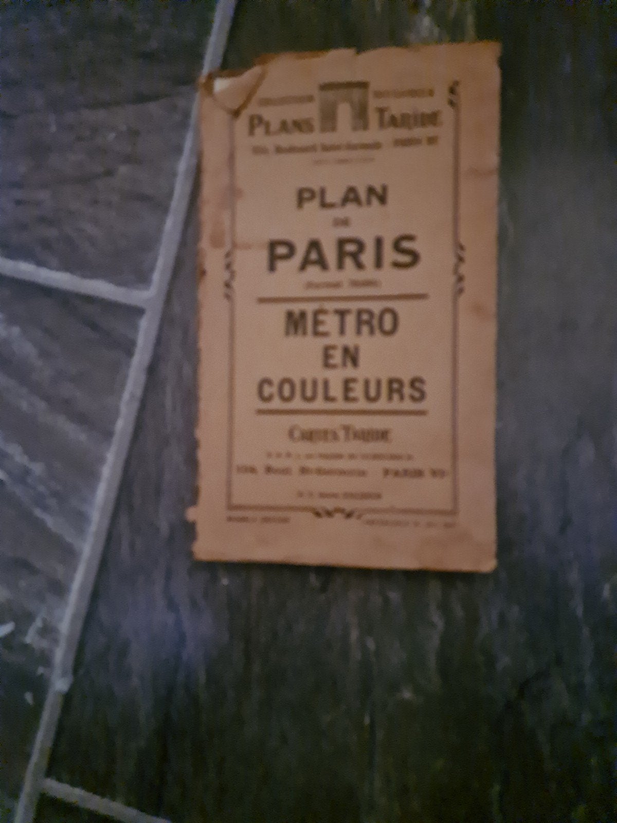 Vintage Plan de Paris Metro en Couleurs - Cartes Taride, Landkaart, 1800 tot 2000, Cartes Taride, Gelezen