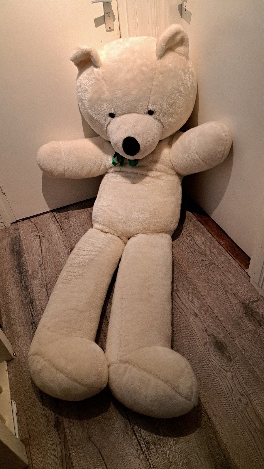 Grote witte teddybeer - 2.00 meter lang, Ophalen, Gebruikt, Beer, Wit