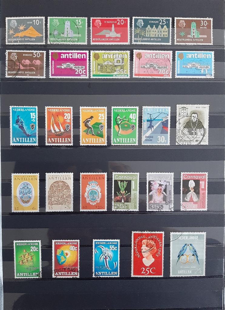 1 Kaart Postzegels Nederlandse Antillen Nr. 1, Ophalen, Gestempeld