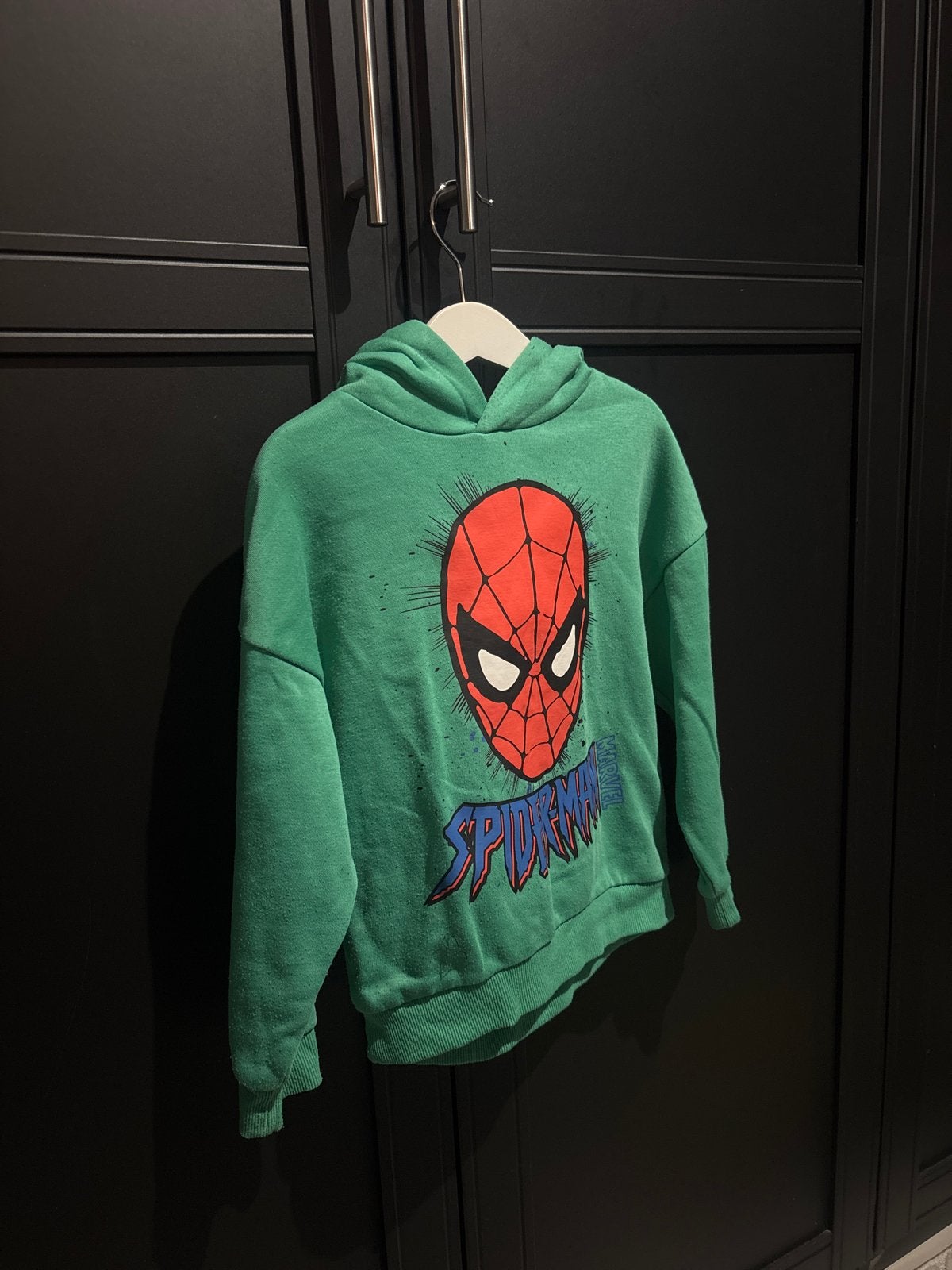 2 stuks Groene Spiderman Hoodie - Marvel (5-6 jaar), Ophalen of Verzenden, Gebruikt, Jongen