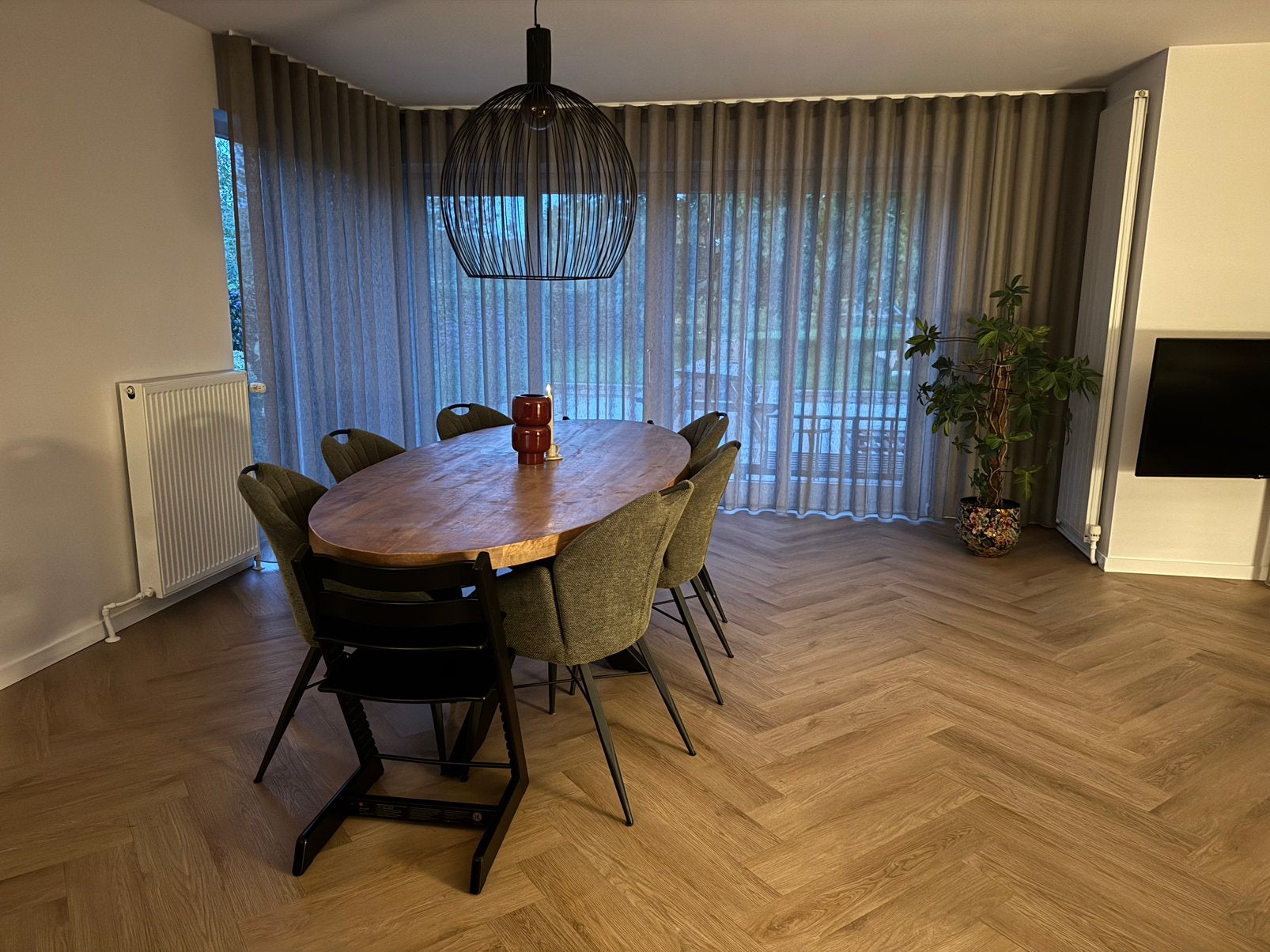 Gordijnen veneta taupe, Beige, Ophalen of Verzenden, Zo goed als nieuw, Gordijn