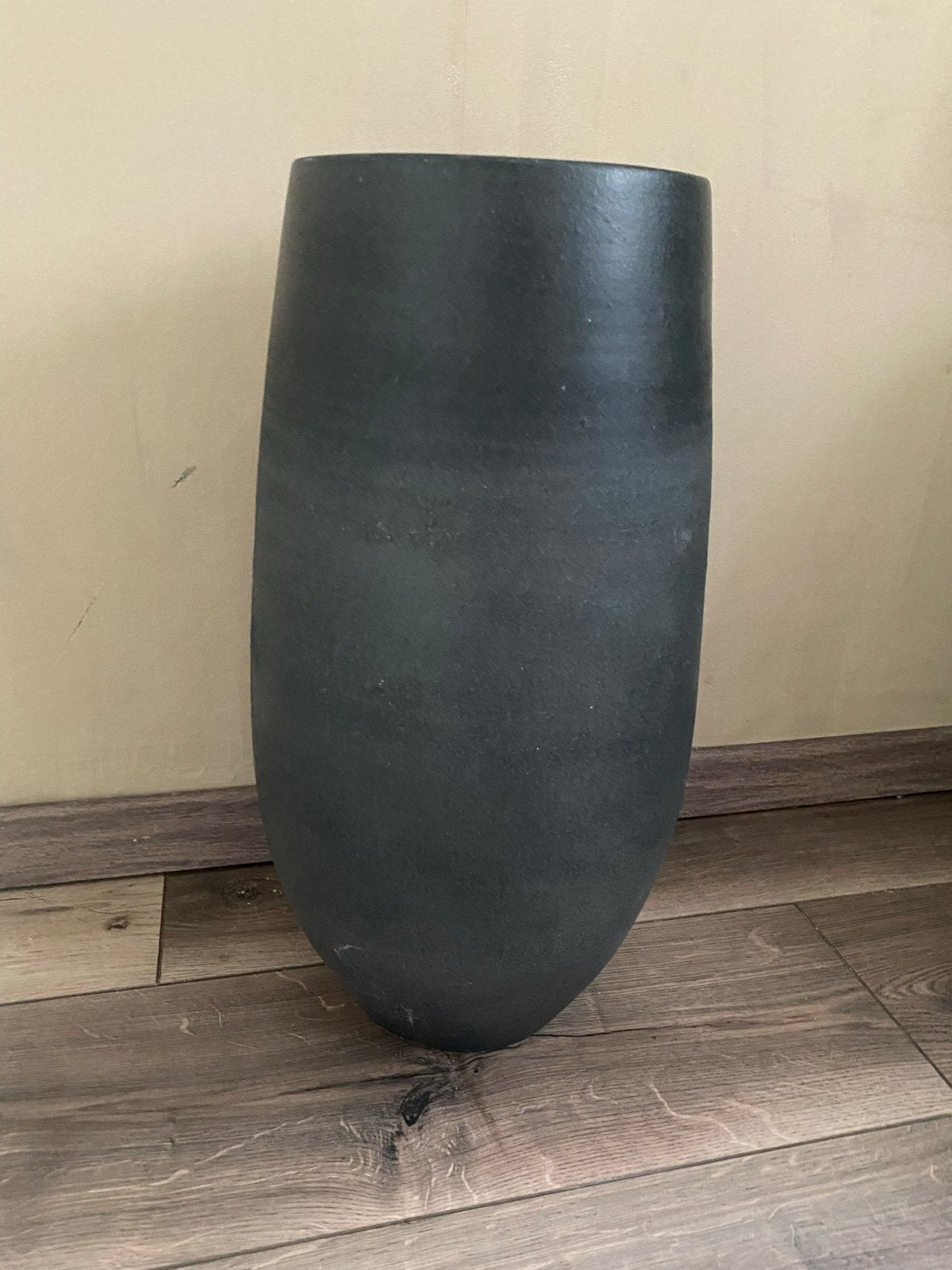 Grote donkergrijze bloempot/plantenbak Intratuin, Gebruikt, Rond, Binnen, Terracotta