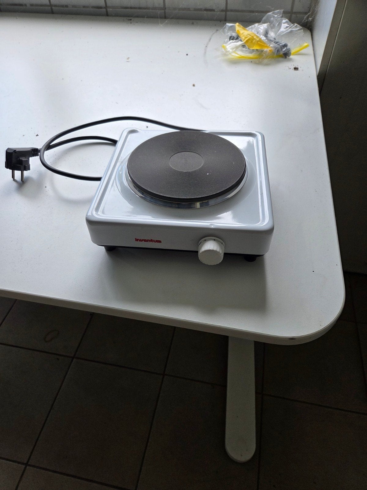 Inventum Elektrisch Kookplaatje 1000W - Zo goed als nieuw, Ophalen of Verzenden, Zo goed als nieuw, Vrijstaand, Elektrisch