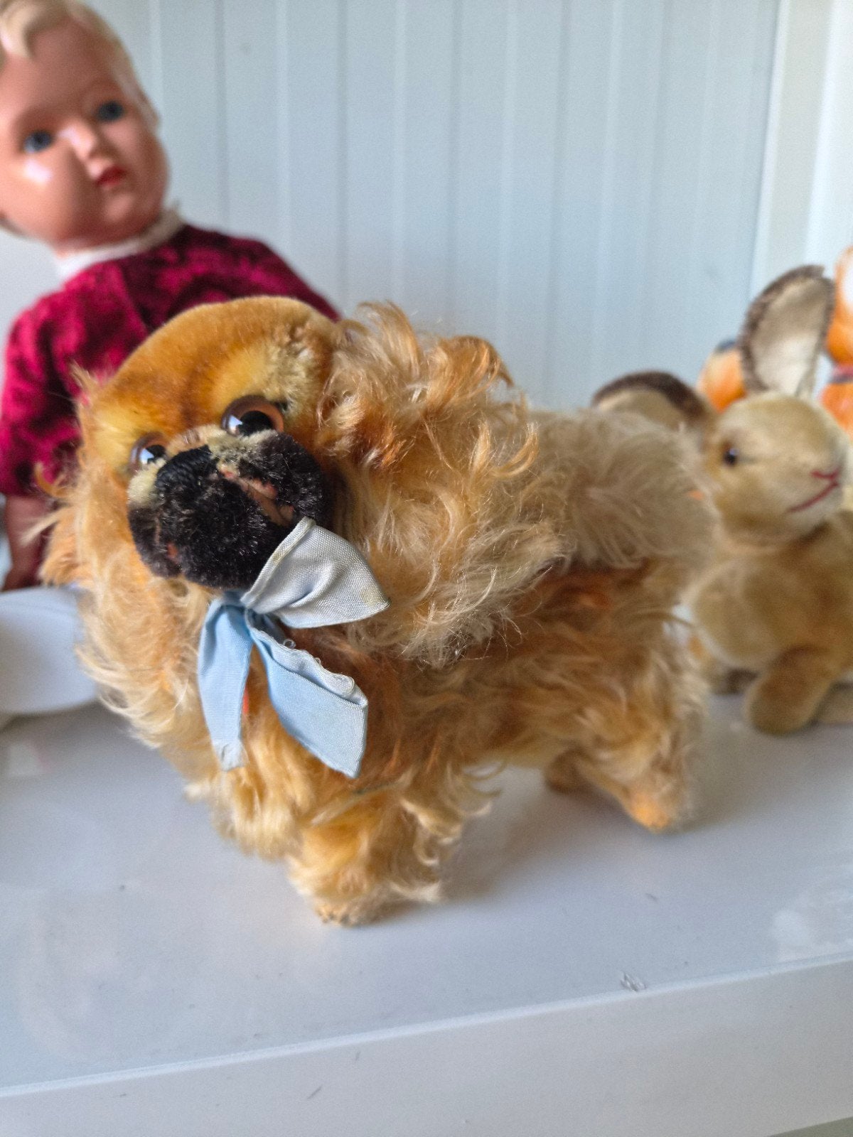 Steiff hondje pekinees Peky mohair, Ophalen of Verzenden