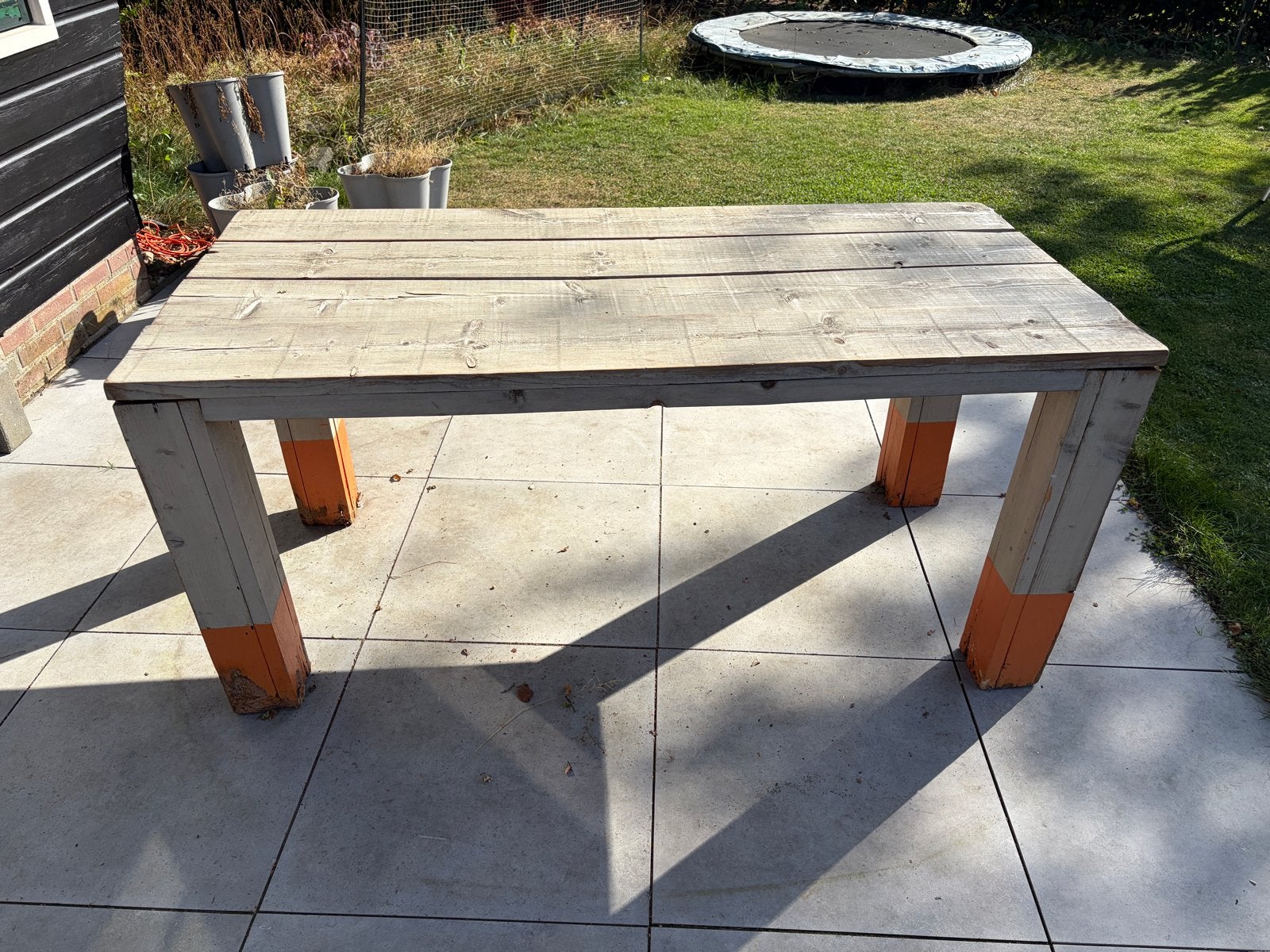 Robuuste houten tuintafel - Gebruikt, Ophalen, Gebruikt, Rechthoekig, Hout