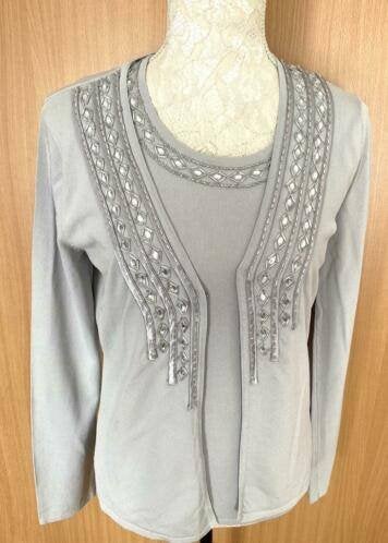 Vest met top/twinset van Diva maat M [v], Kleding | Dames, Ophalen of Verzenden, Zo goed als nieuw, Maat 38/40 (M), Grijs