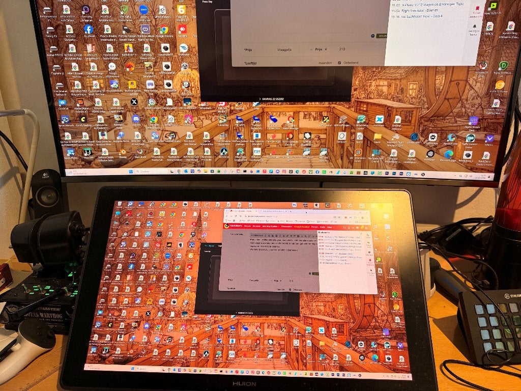 Huion Kamvas 22 Plus Tekentablet aangeboden, Ophalen of Verzenden, Zo goed als nieuw, Bedraad, Huion