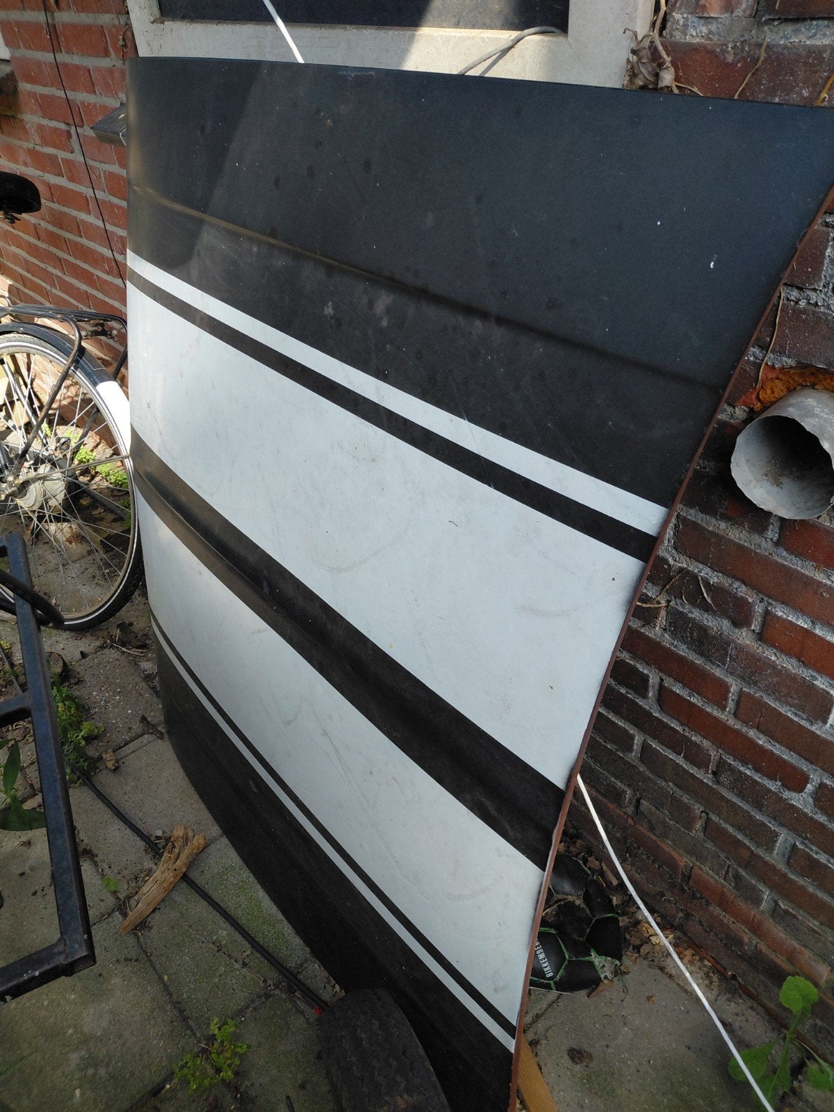 Motorkap Opel Kadett C2 - Zwart/Wit gestreept, Auto-onderdelen, Ophalen, Gebruikt, Opel