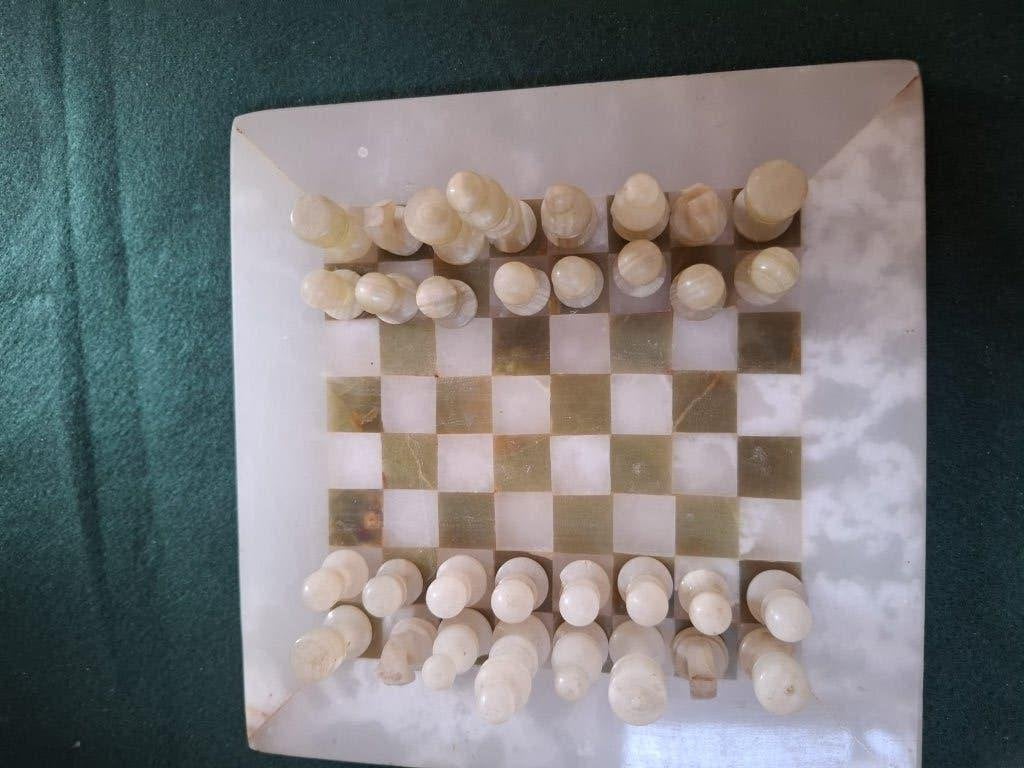 Schaakspel vintage onyx, Hobby en Vrije tijd, Gezelschapsspellen | Bordspellen, Een of twee spelers, Ophalen of Verzenden, Gebruikt