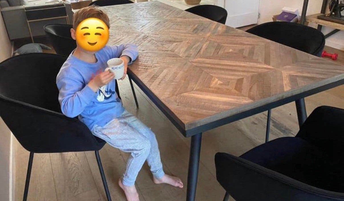 Eettafel | WOOOD | Rhombic | 220x90cm | hout- bepurehome, Ophalen, 200 cm of meer, 50 tot 100 cm, Zo goed als nieuw