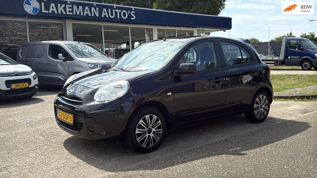 Nissan Micra 1.2 Acenta Blackline Navi Airco Huurkoop Inruil, Voorwielaandrijving, Euro 5, Gebruikt, 31 €/maand