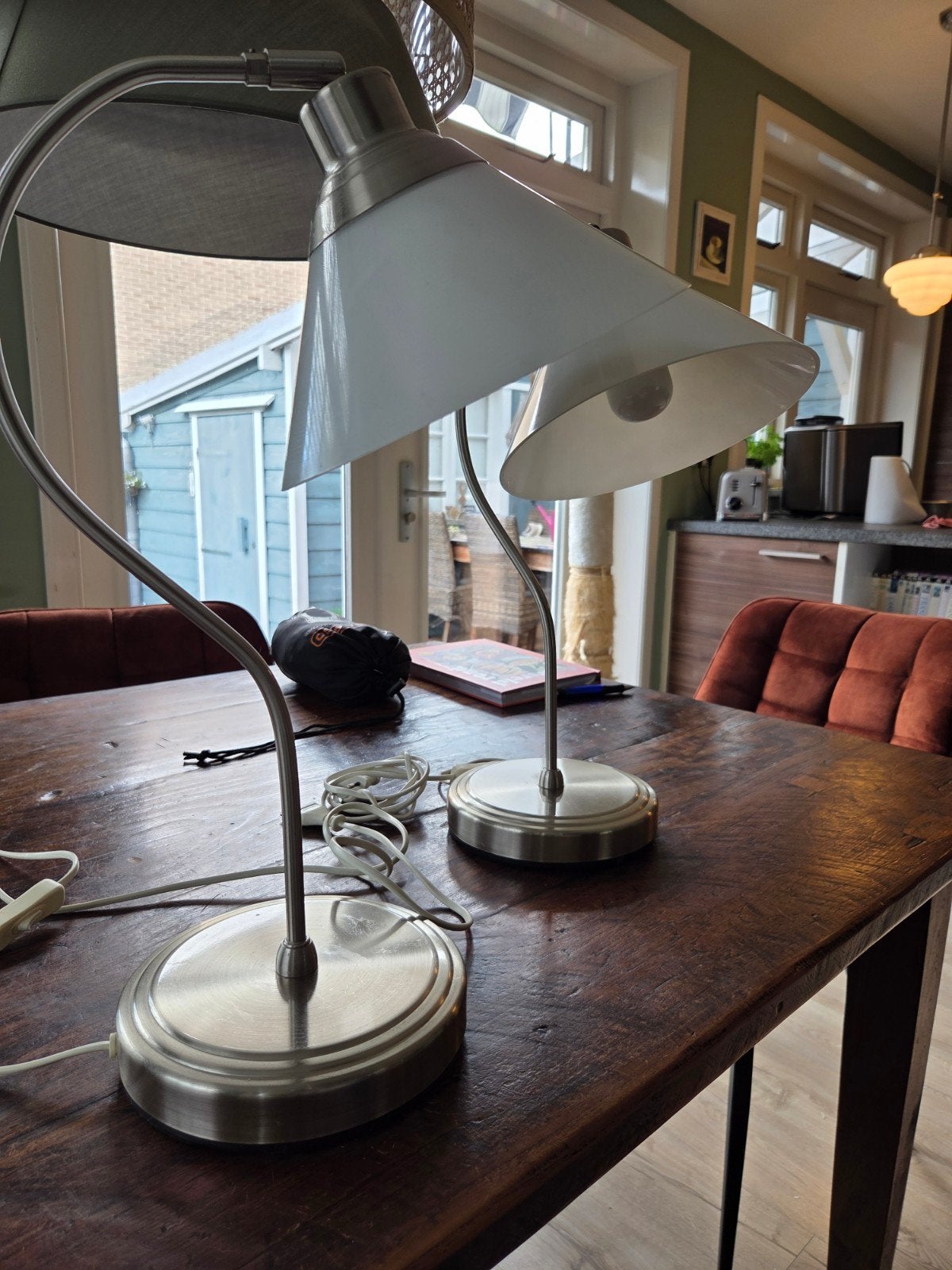 Mooie vintage IKEA Kroby tafellamp / bureaulamp – geborsteld, Overige merken, Met schakelaar, E14 (klein), Wit
