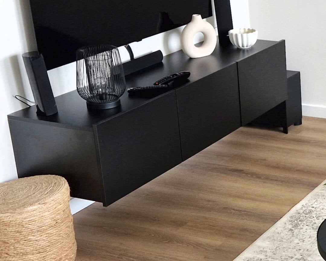TV meubel hangend zwart 150 x 43 x 32 cm, Ophalen, Gebruikt, 25 tot 50 cm, Minder dan 100 cm
