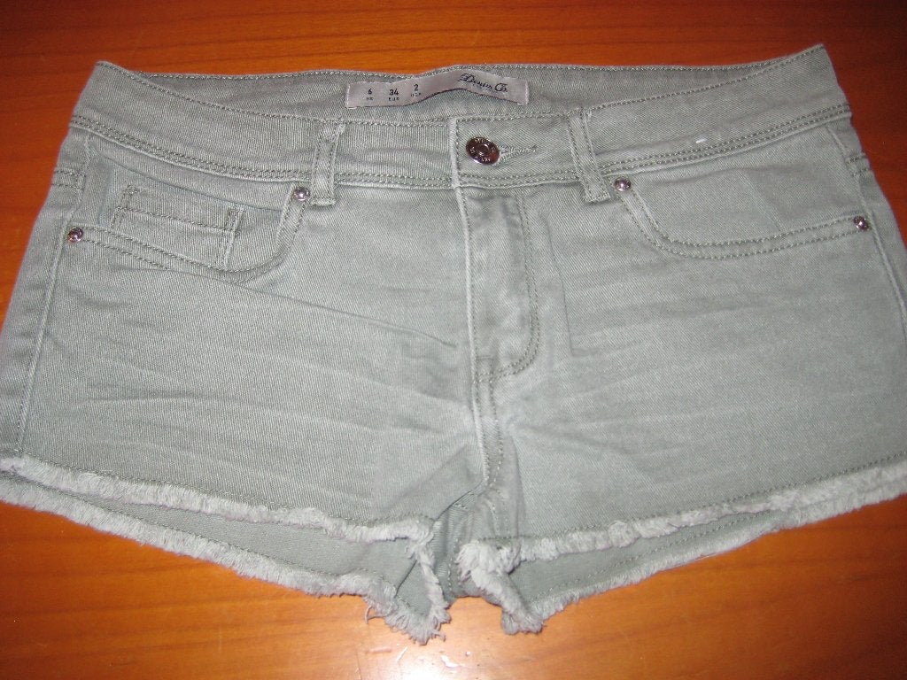 Kort groen jeans-broekje, 34, Denim + Co., Kort, Ophalen of Verzenden, Zo goed als nieuw, Maat 34 (XS) of kleiner