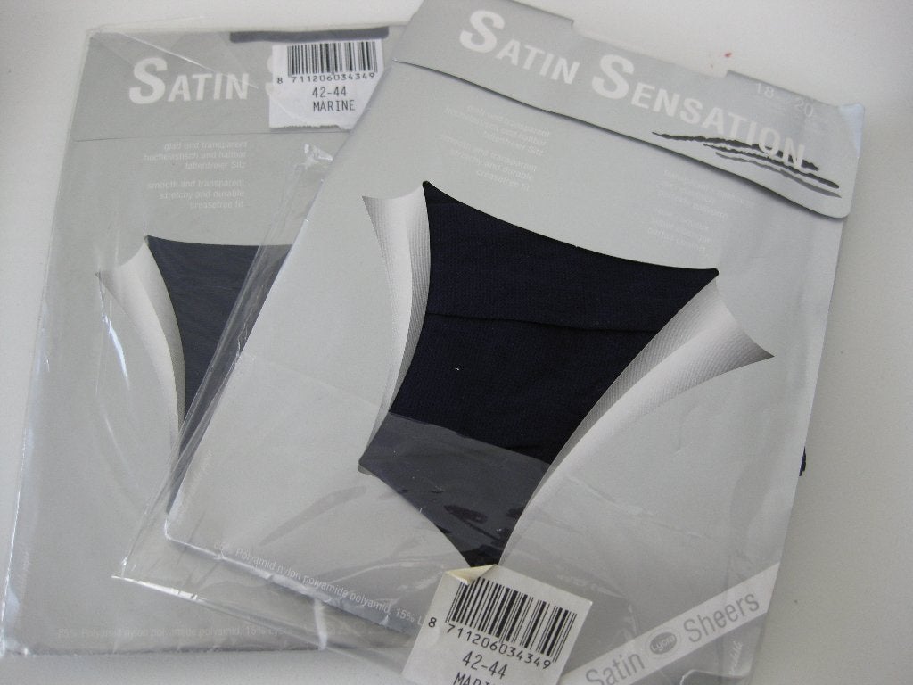 Panty Satin Sensation marineblauw 18 den 2 stuks maat 42/44, Kleding | Dames, Blauw, Nieuw, Ophalen of Verzenden, Panty