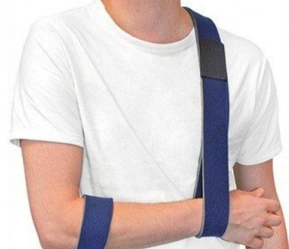 Armsling blauw armdrager tubigrip mitella zorg medisch, Verzenden, Gebruikt