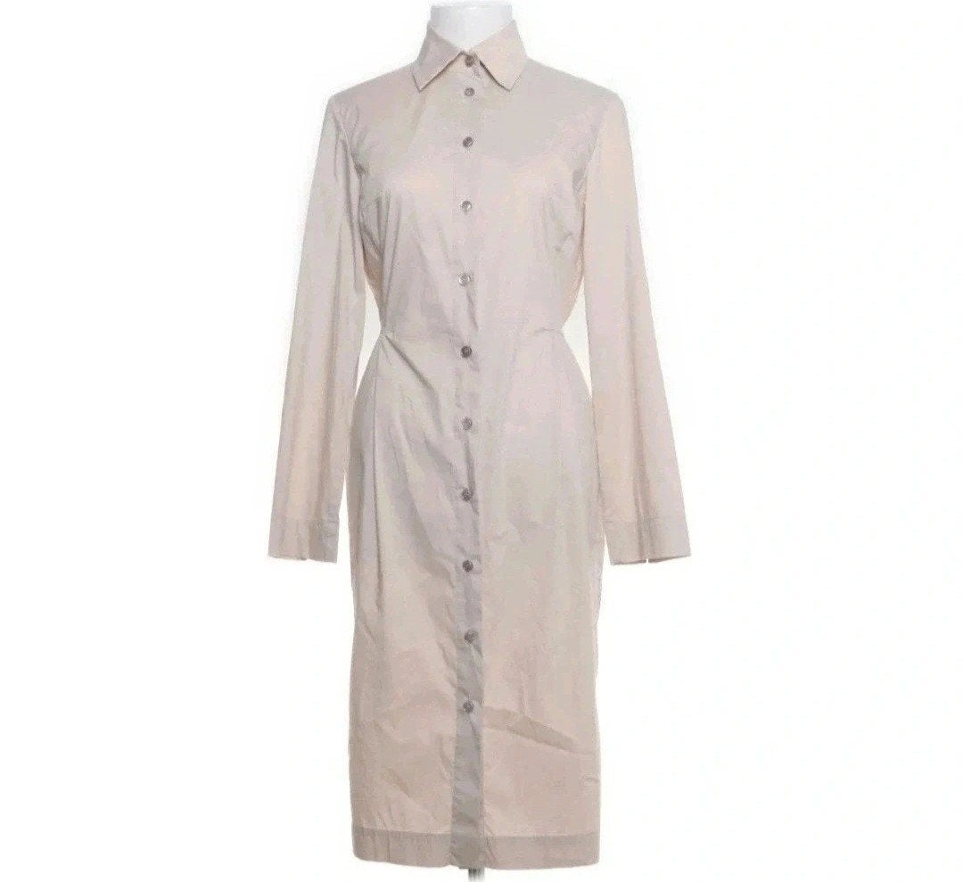 Riani Beige Katoenen Doorknoopjurk Maat 34, Verzenden, Zo goed als nieuw, Maat 34 (XS) of kleiner, Riani