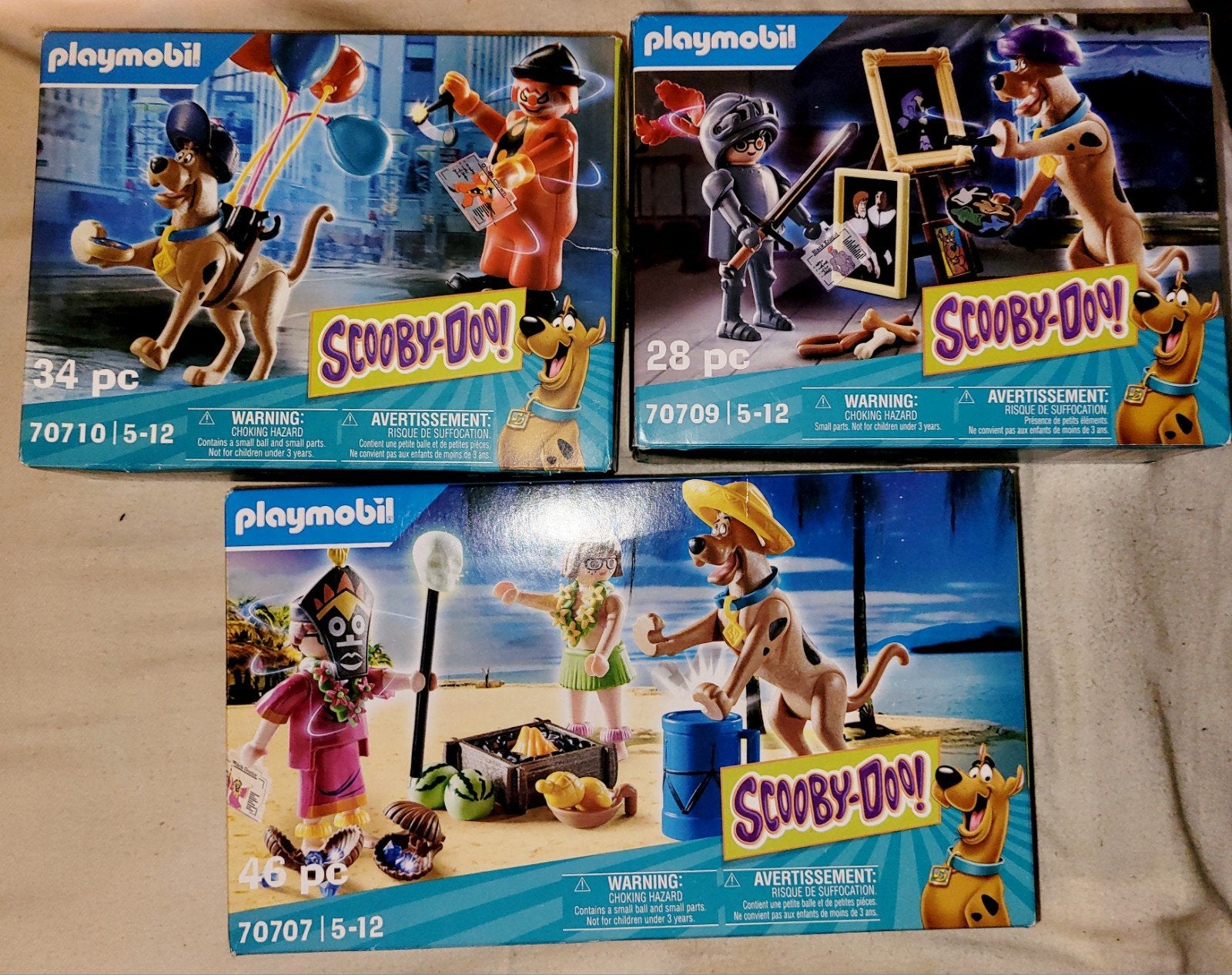 Drie Playmobil Scooby sets 70707 70709 70710 nieuwstaat !, Nieuw, Figuren, Overige series, Complete set