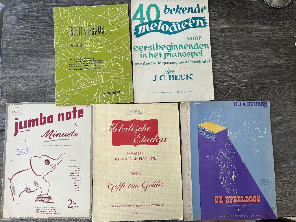 5 piano boeken voor beginners, Muziek en Instrumenten, Ophalen of Verzenden, Les of Cursus, Klassiek, Piano