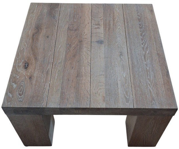 massief eiken salontafel., Ophalen, Gebruikt, 100 tot 150 cm, Eikenhout