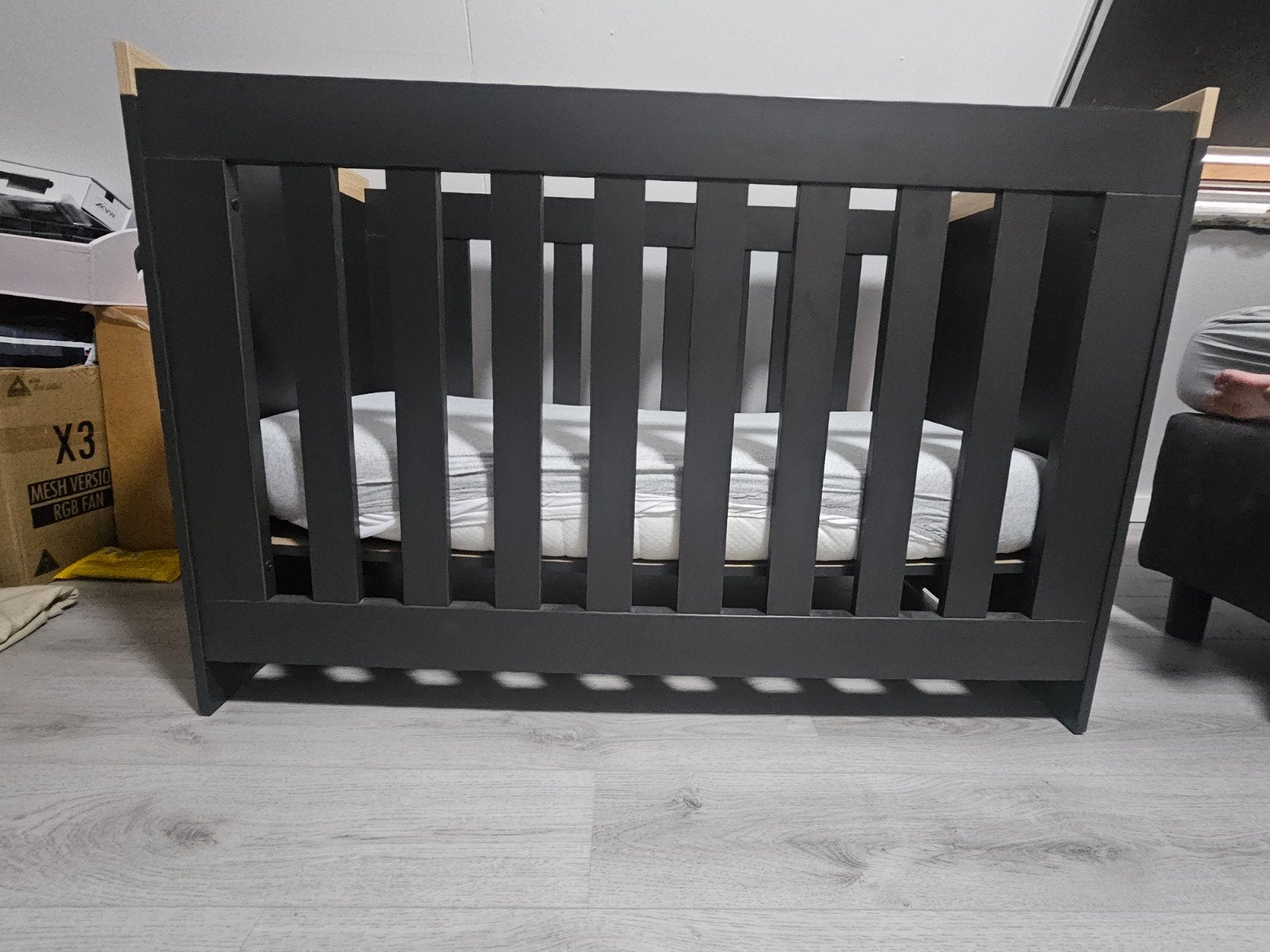 Interbaby Ledikant met matras en beschermers, Ophalen, Gebruikt, Minder dan 140 cm, Matras