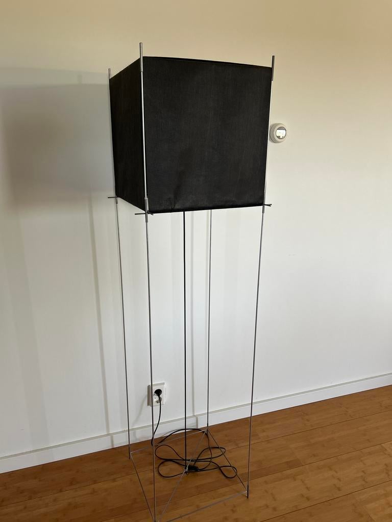 Lotek lamp met zwart stoffen kap, Huis en Inrichting, Lampen | Vloerlampen, Ophalen, Gebruikt, Metaal, 150 tot 200 cm