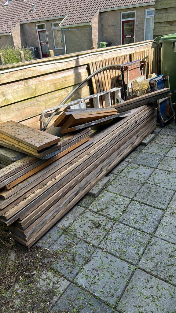 Gebruikte steigerplanken, Tuin en Terras, Palen, Balken en Planken, Gebruikt, Planken, Ophalen of Verzenden, Hardhout