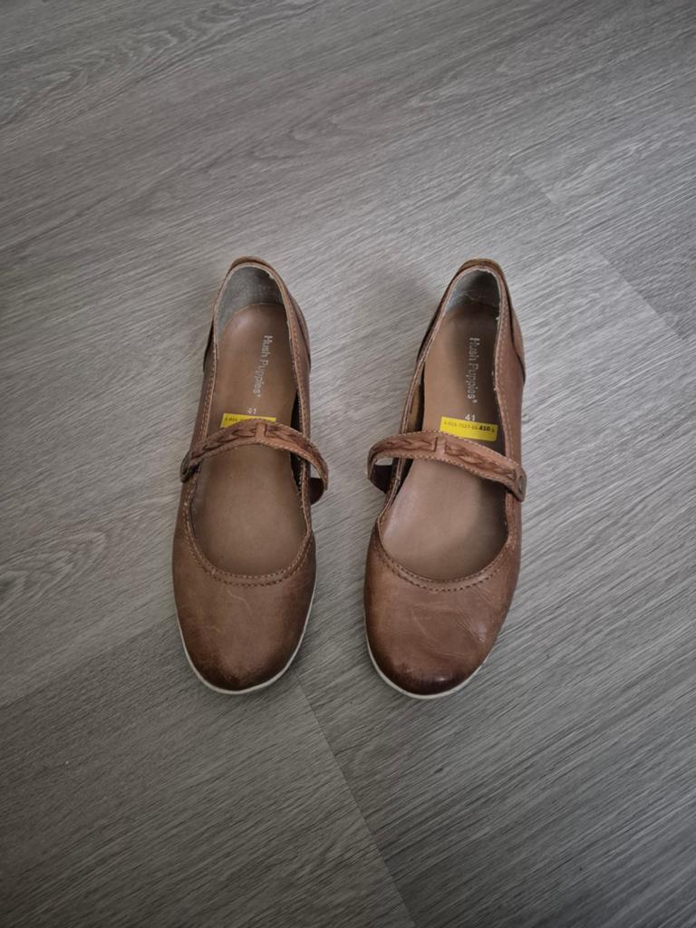 Hush Puppies ballerina's - Bruin leer - Maat 41, Bruin, Gedragen, Hush Puppies, Ballerina's