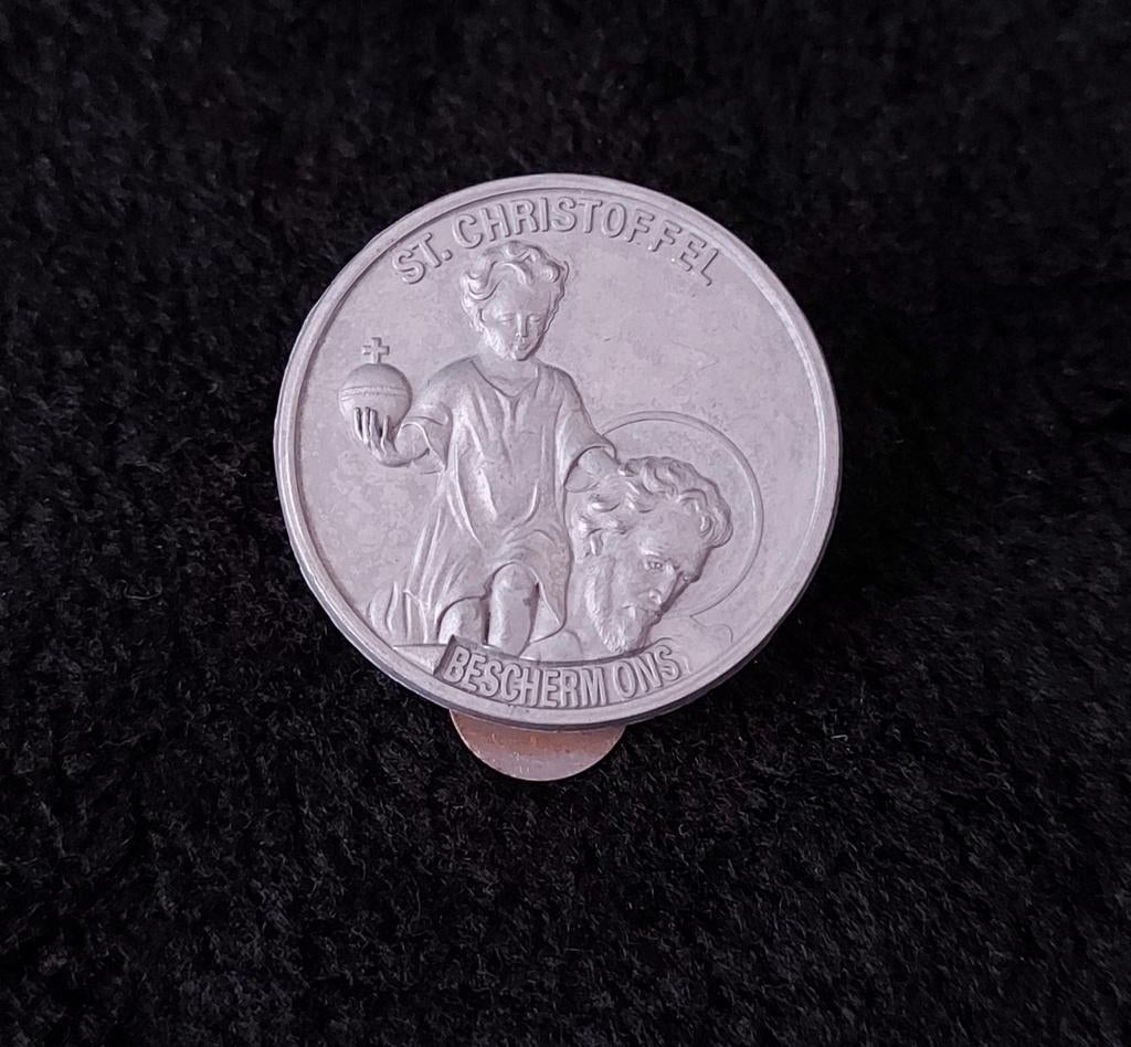 Vintage Sint Christoffel clip..., Ophalen of Verzenden, Gebruikt, Overige typen