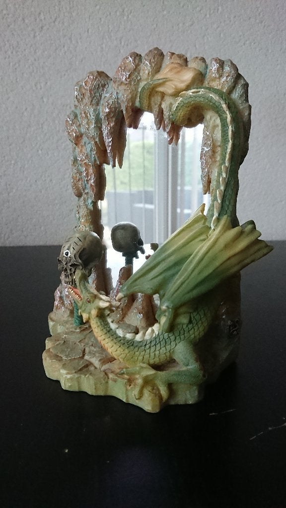 Decoratieve spiegel met draak, Verzamelen, Ophalen of Verzenden, Zo goed als nieuw, Fantasy