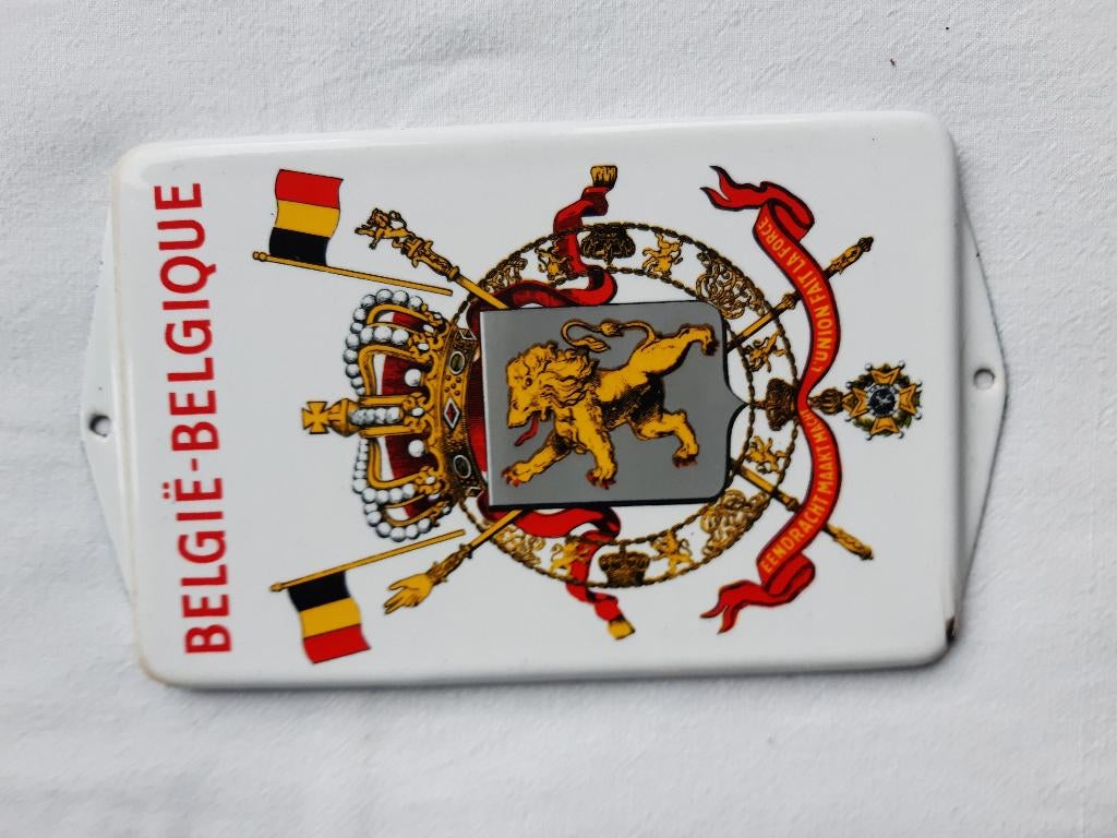 emaille bord  belgie belgique, Antiek en Kunst, Ophalen of Verzenden