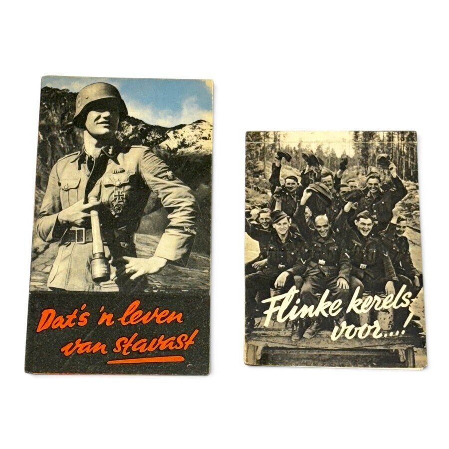 SS brochure, 'Dat's 'n leven ...' + 'Flinke kerels voor...!', Ophalen of Verzenden, Tweede Wereldoorlog, Gelezen, Landmacht