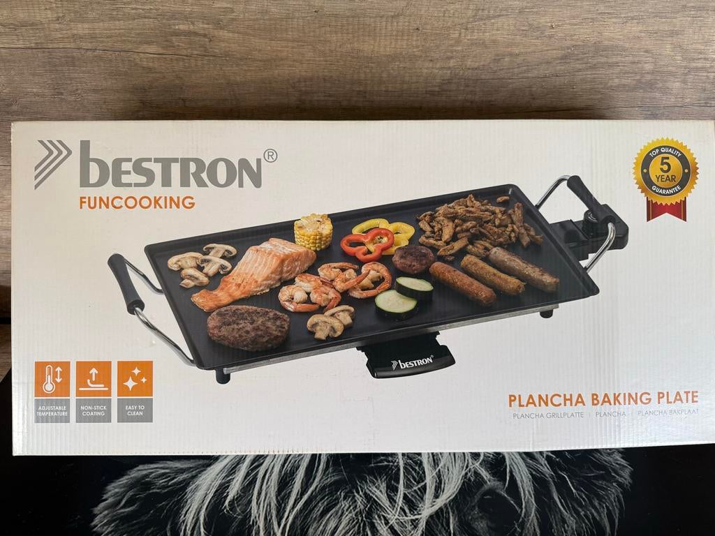 Bestron FunCooking Plancha Bakplaat - Nieuw in doos, Ophalen of Verzenden, Nieuw, Tafelgrill