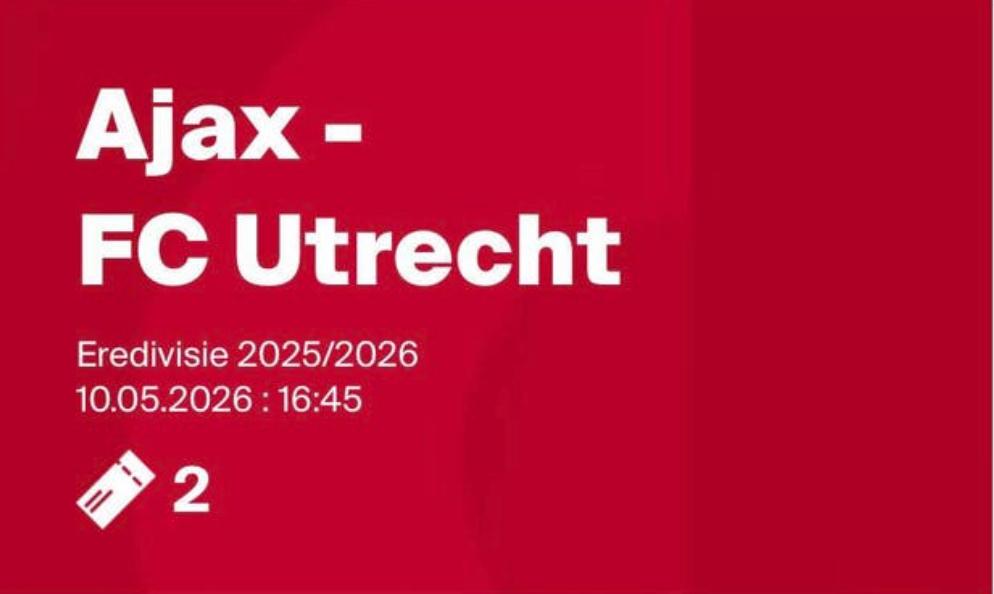 Ajax utrecht vak 403, Tickets en Kaartjes, Twee personen