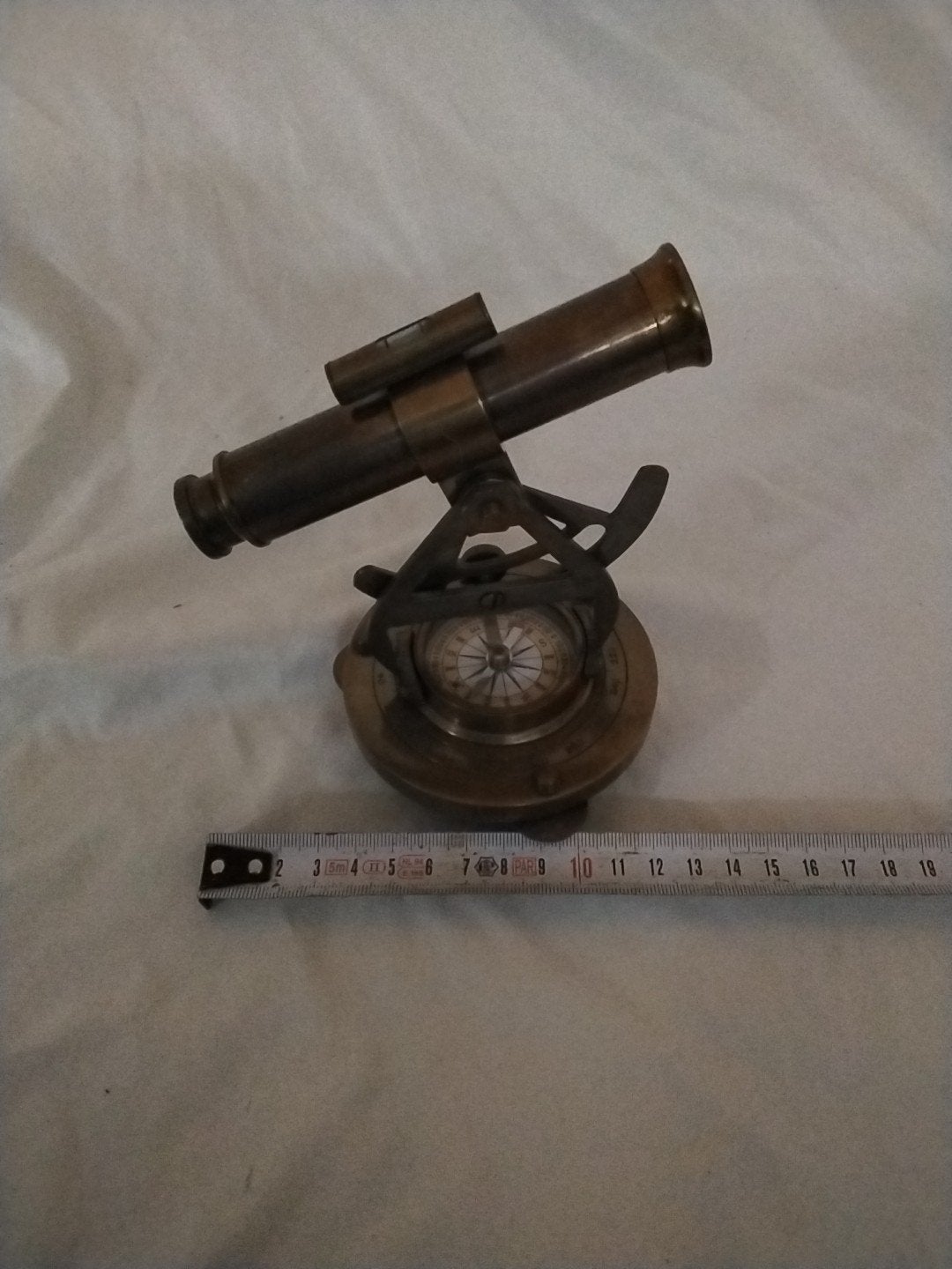Antieke messing telescoop met kompas, Ophalen of Verzenden