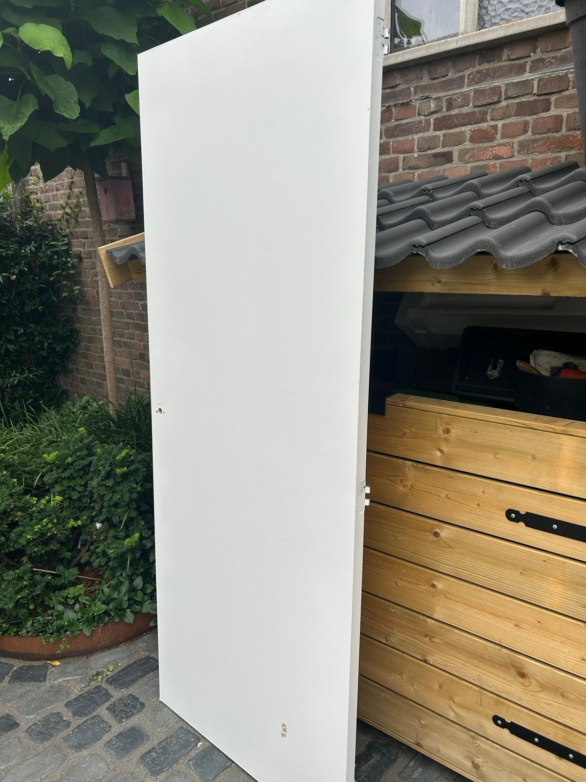 Gratis witte stompe binnendeur 83x211,5 cm met scharnieren, Gebruikt, 80 tot 100 cm, Binnendeur, Ophalen of Verzenden