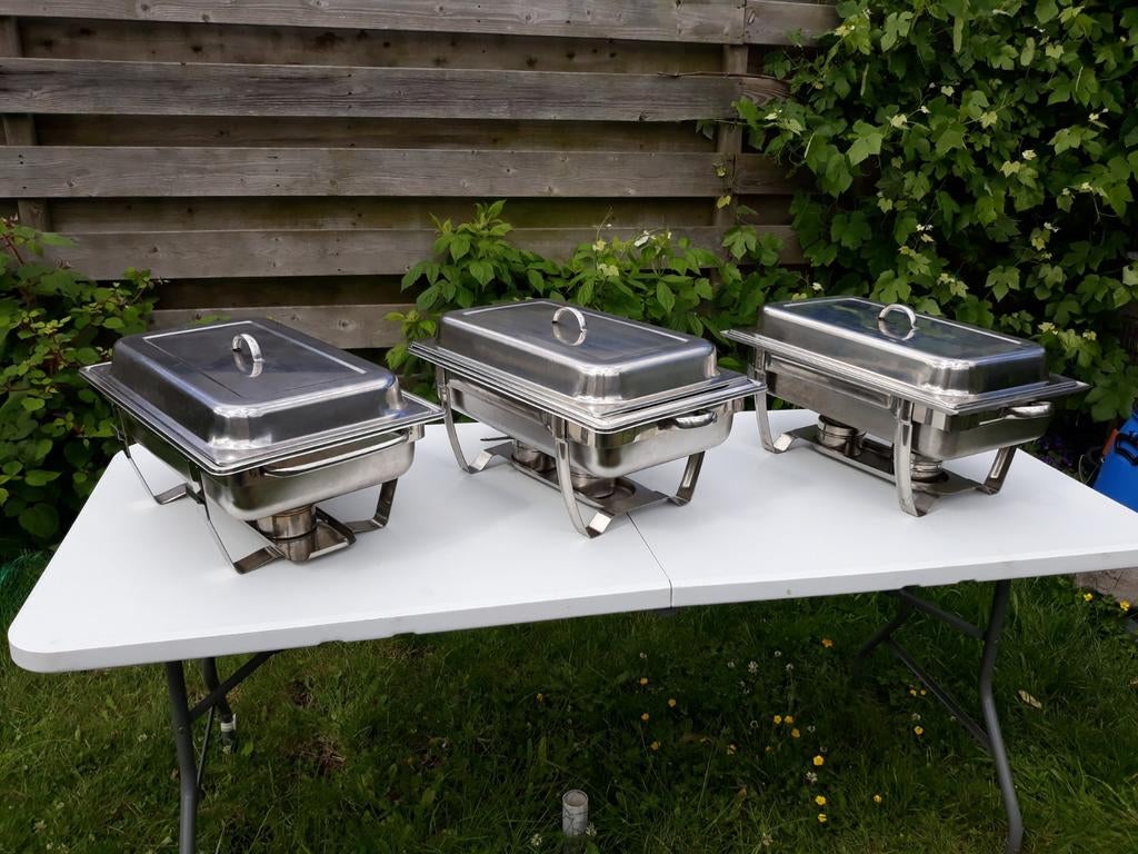 Te huur warmhoudbakken chaffingdish, Hobby en Vrije tijd, Feestartikelen | Verhuur, Ophalen, Overige