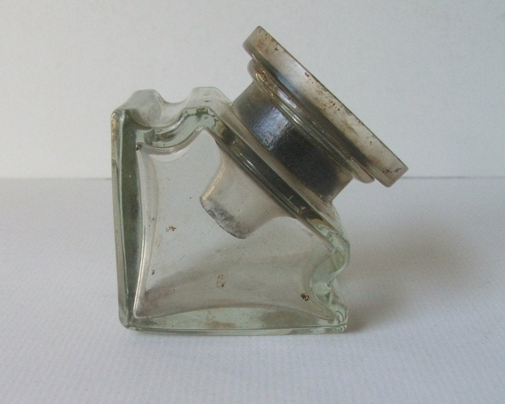 oude glazen inktpot, Ophalen of Verzenden