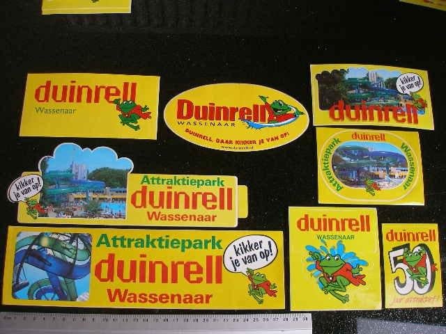 8x sticker attraktiepark duinrell wassenaar logo kikker, Verzenden, Zo goed als nieuw, Bedrijf of Vereniging