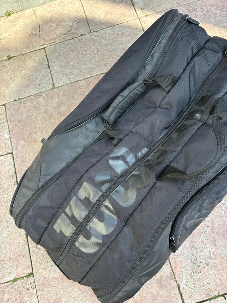 Wilson Tennistas/Padelracket Tas Zwart - 6 Rackets, Ophalen of Verzenden, Gebruikt, Tas, Wilson