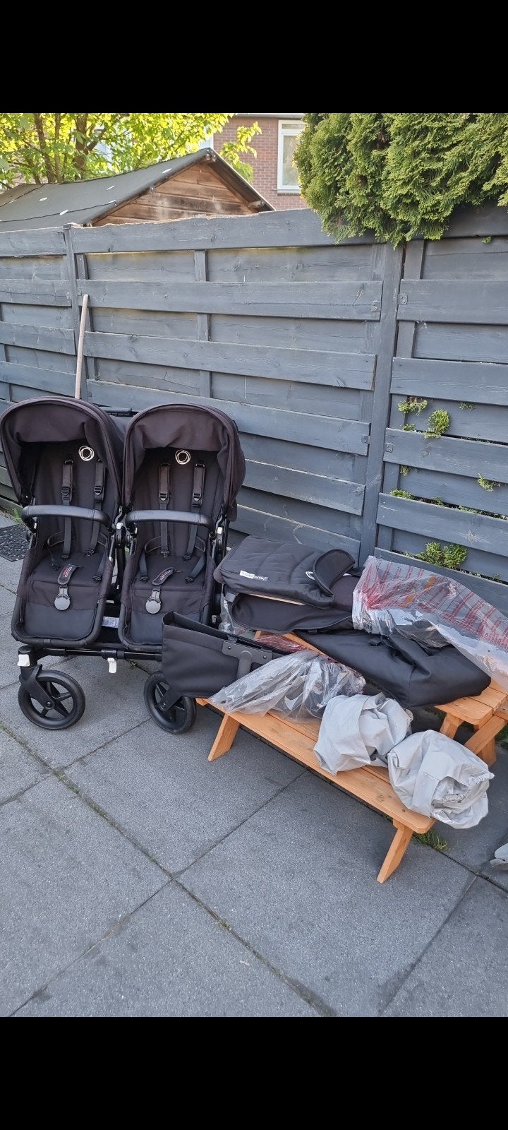 Bugaboo donkey 3 twin compleet wieg zitje mandje regenhoes, Ophalen of Verzenden, Kinderwagen of Buggy
