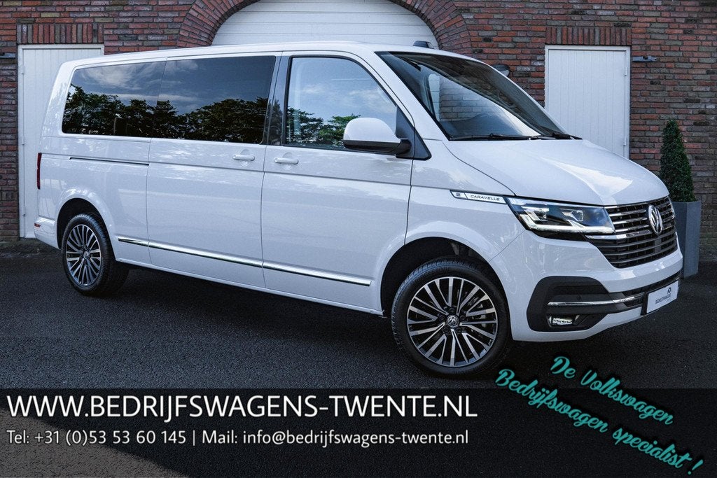 Volkswagen Transporter T6.1 204 PK DSG CARAVELLE L2H1 A-KLEP, Auto's, Stof, 4 cilinders, Volkswagen, Wit