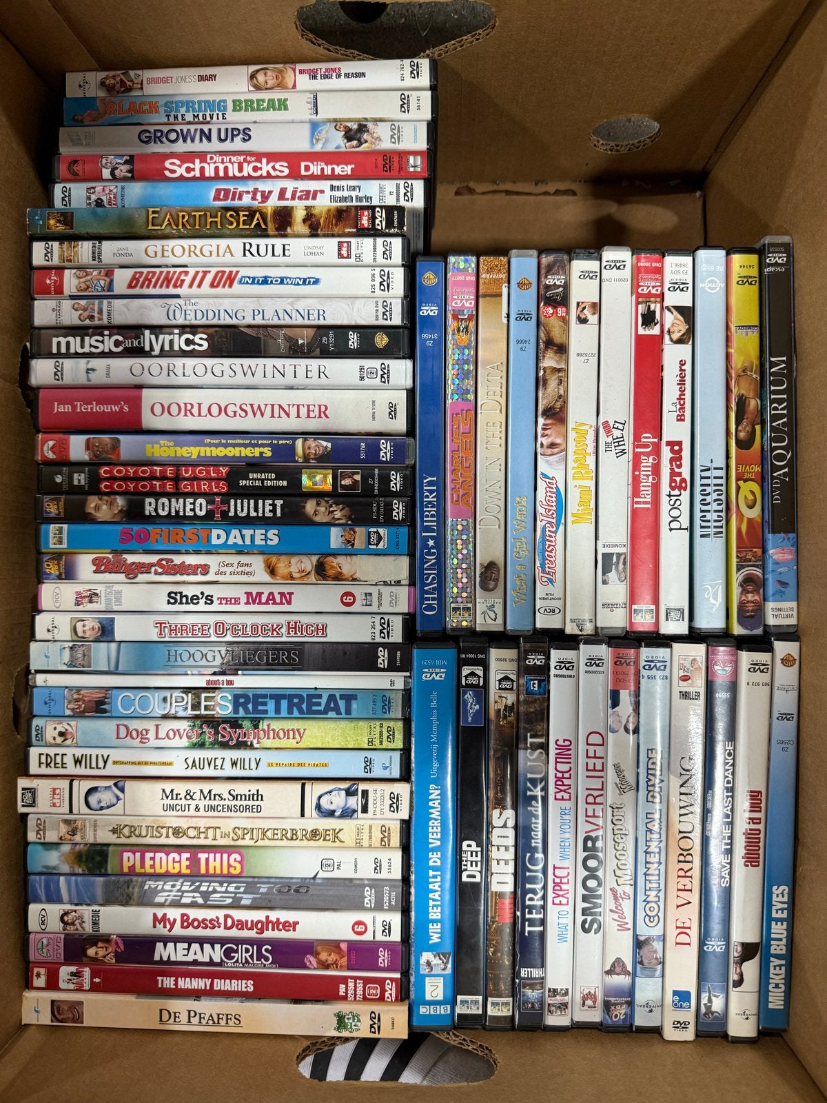Grote doos met diverse dvd's - Films en series (90 dvds), Nederlands, Ophalen of Verzenden, Vanaf 12 jaar, Inclusief doosje