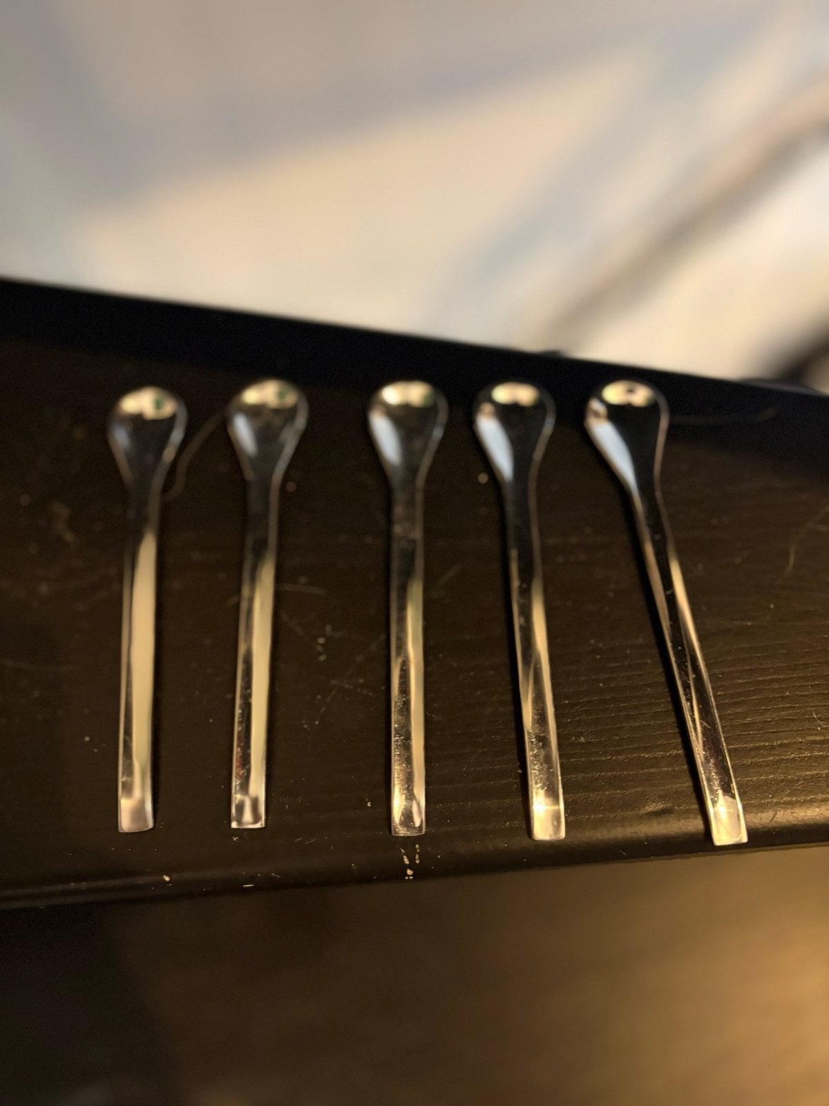 Nespresso koffielepels - Set van 5, Gebruikt, Los bestek, Rvs of Chroom, Overige merken