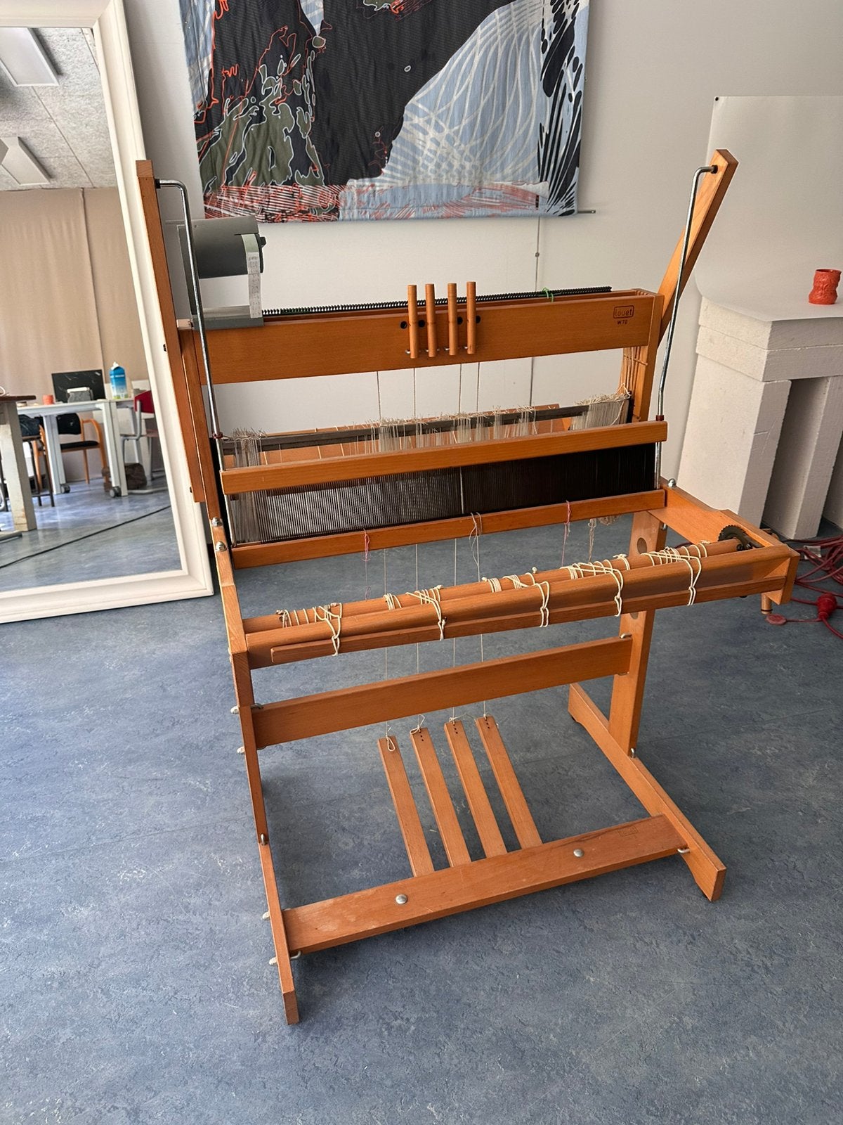 Louët W70 weefgetouw 70 cm – 4 schachten + veel accessoires, Ophalen, Zo goed als nieuw, Spinnewiel