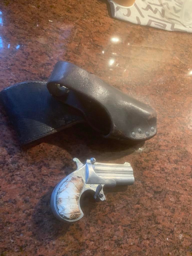 Replica Derringer pistool met holster. Onklaar, Ophalen of Verzenden