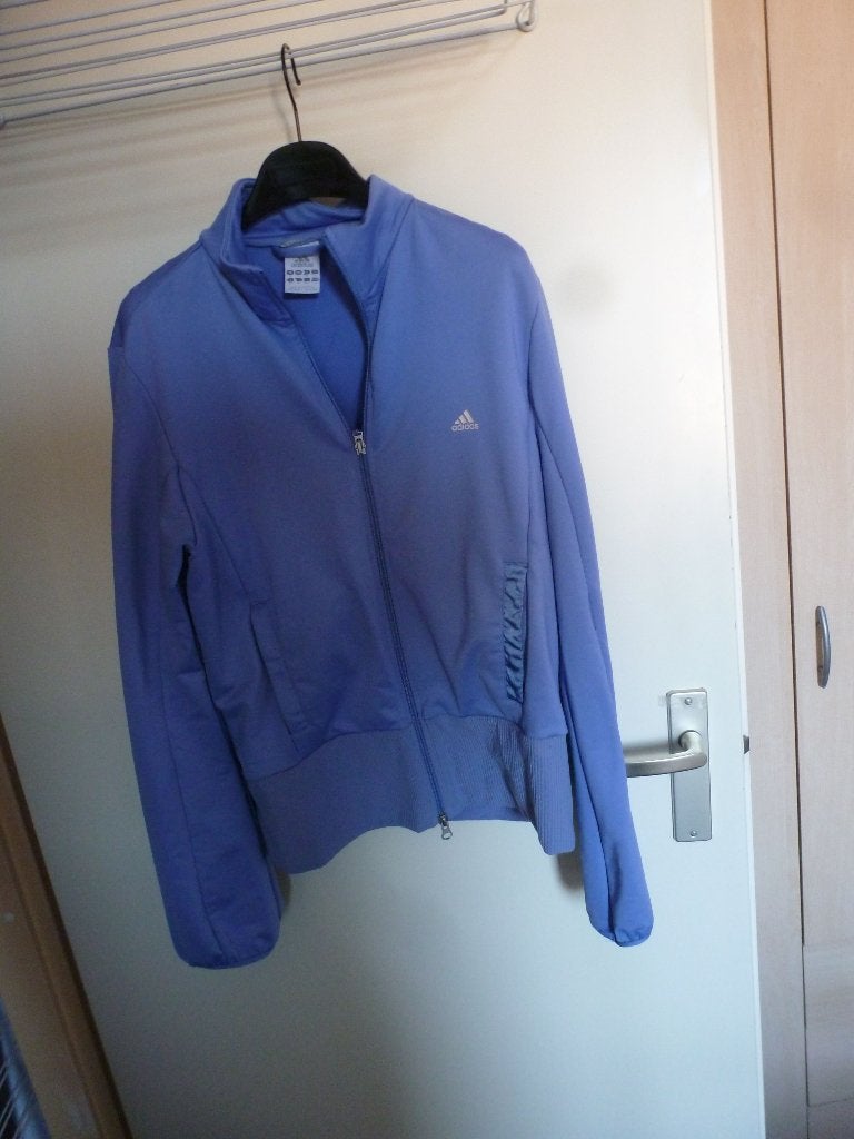 ADIDAS sport jack vest ijsblauw 44 -GRATIS zend, Maat 42/44 (L), Nieuw, Fitness of Aerobics, Verzenden