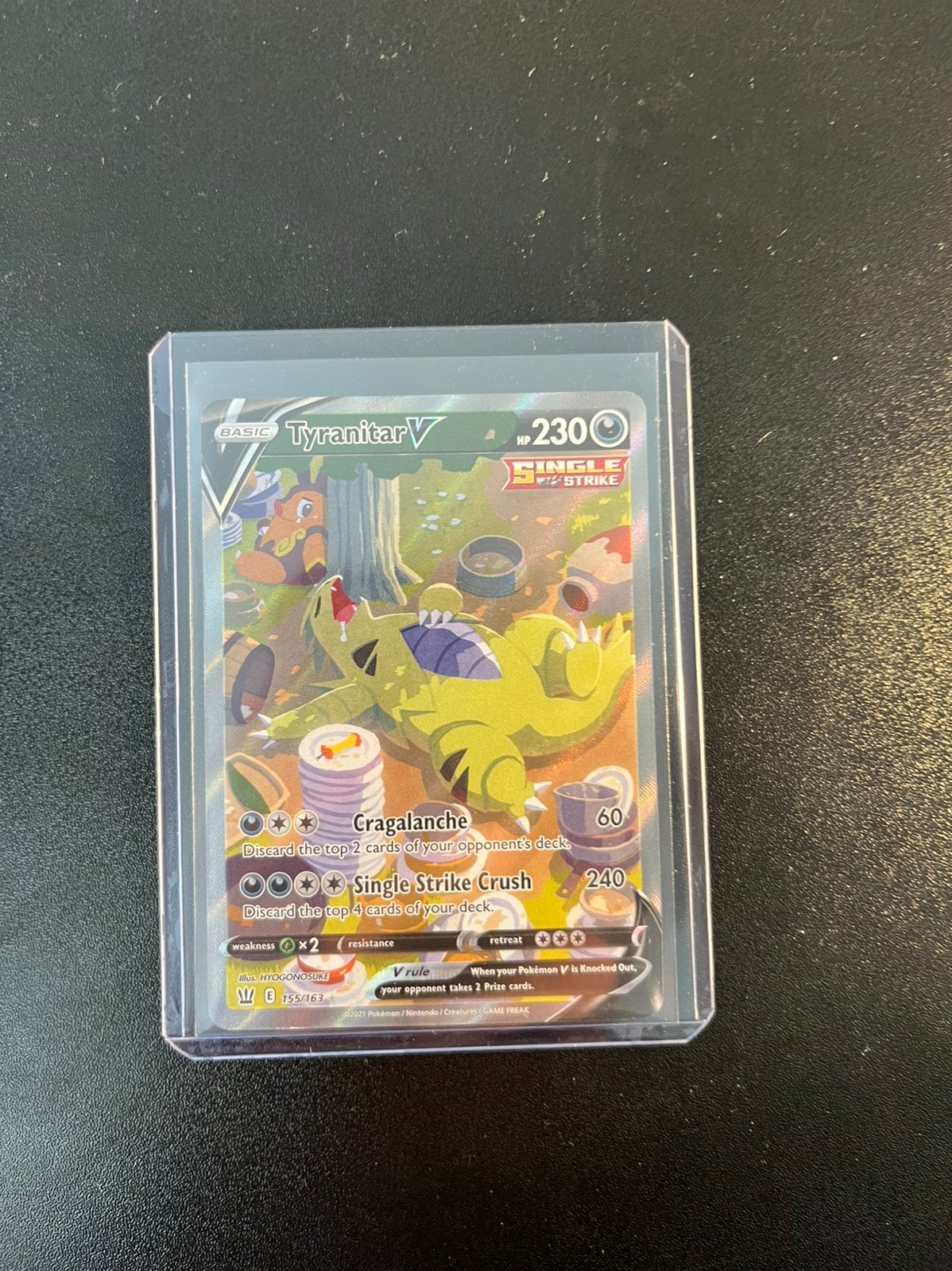 Tyranitar v alt art 155/163 pokemon kaart, Ophalen of Verzenden, Zo goed als nieuw