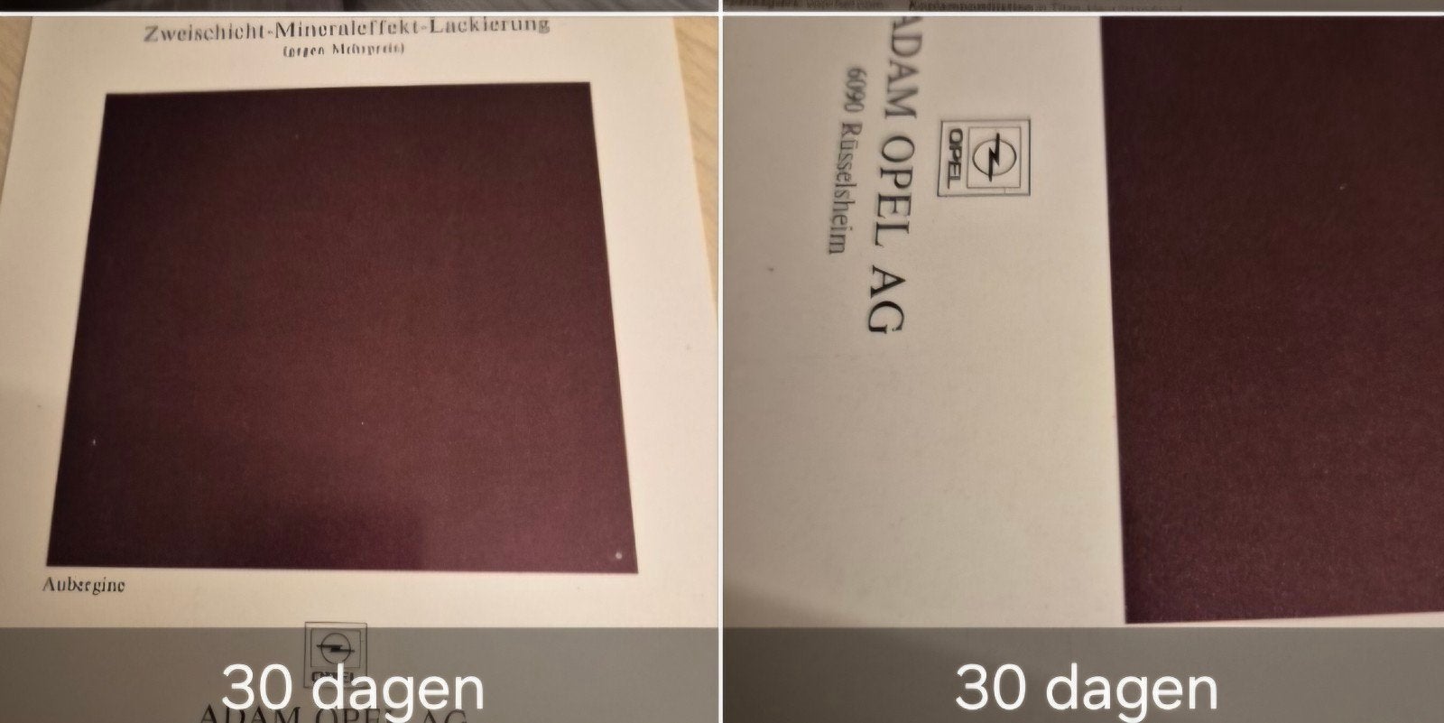 1988 Opel Kadett GSi Aubergine kleurenstaal brochure, Ophalen of Verzenden, Zo goed als nieuw, Opel